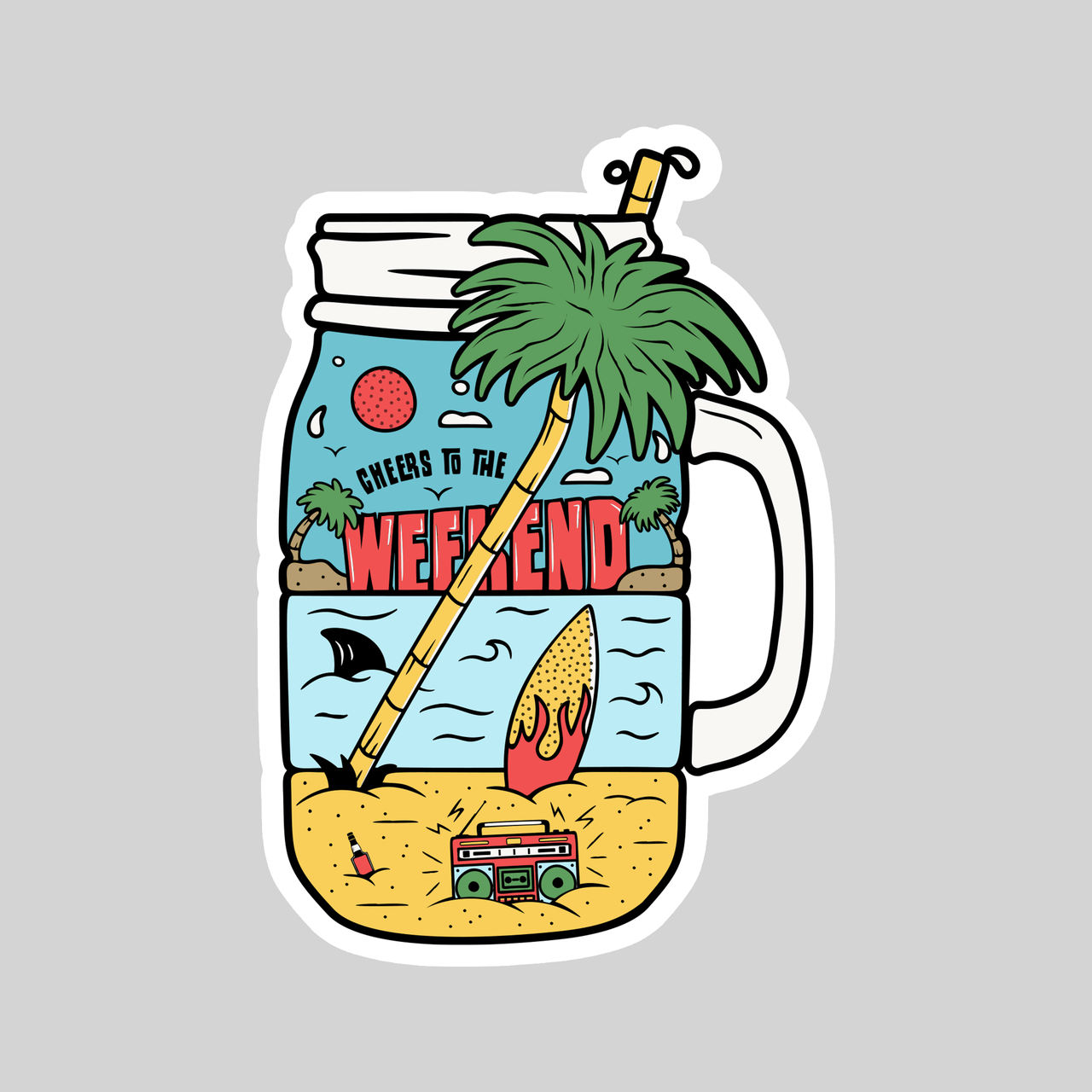 Cheers To The Weekend Sticker